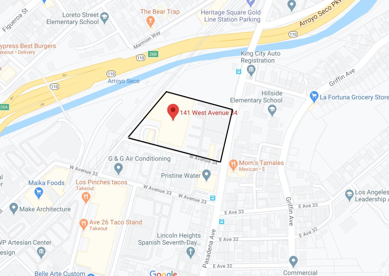 135–153 West Avenue 34 map